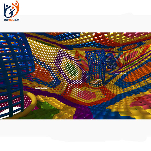 Attractive colorful climbing rope netting indoor exercise crochet playground equipment rainbow climbing net