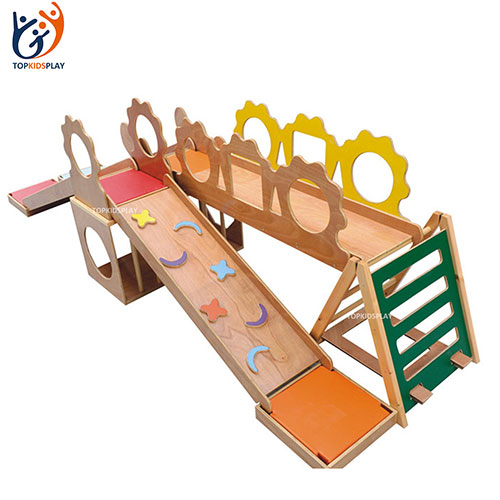 Modern design kids training equipment wood teaching and play for daycare center