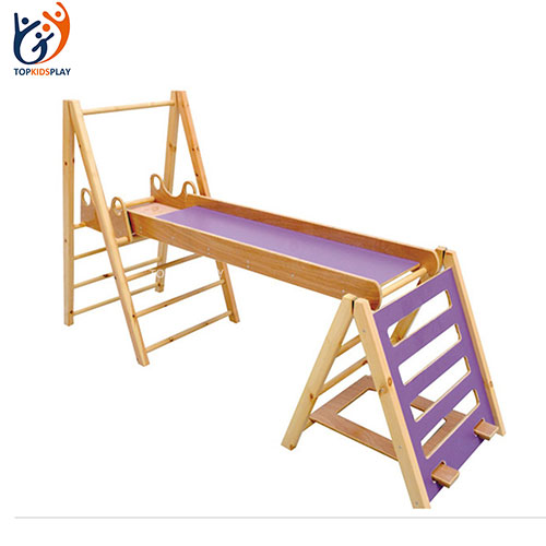 Soft climbing structure toddler play wood teaching equipment