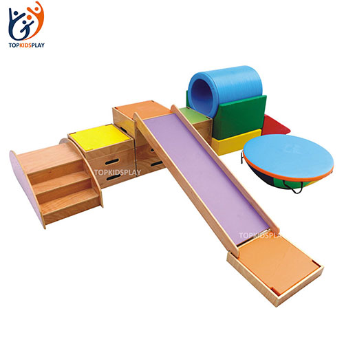 Soft climbing structure toddler play wood teaching equipment